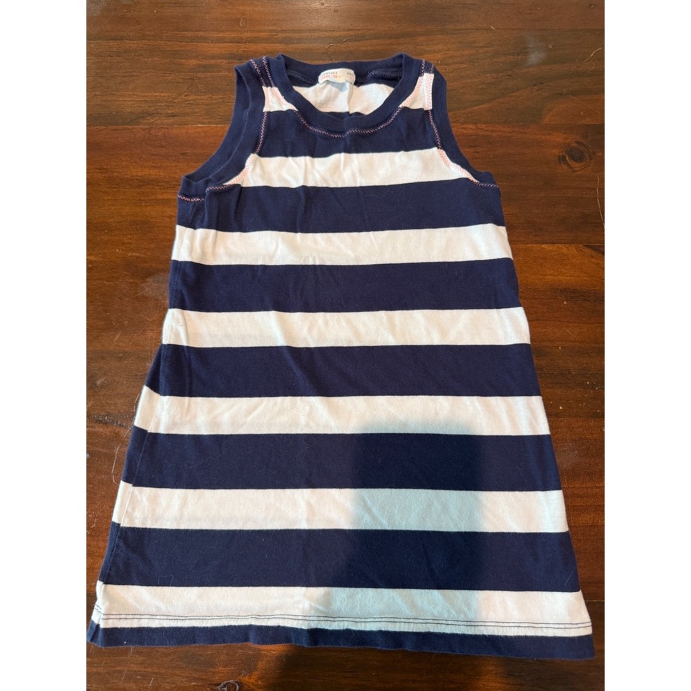 J. Crew Crewcuts Girl's Navy White Striped Tank Dress Size 5